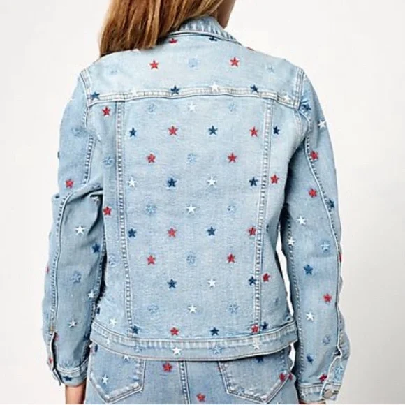 Driftwood Jeans Classic Embroidered Denim Jacket Starry Night Americana Large - Picture 4 of 16
